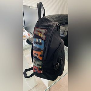 Prada logo patch backpack Tessuto
